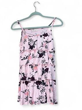 Bearsland Pink Floral Ruffle Cami Tank Top | Size Small